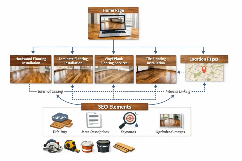 Optimized page structure for flooring websites