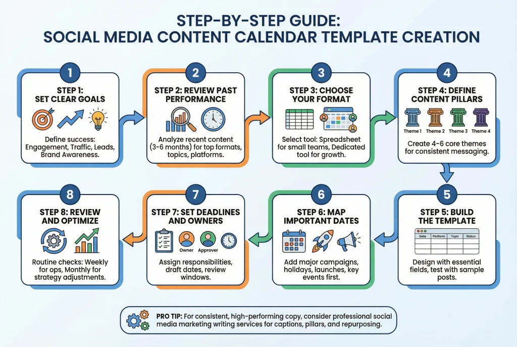 Step-by-Step Guide of social media content calendar