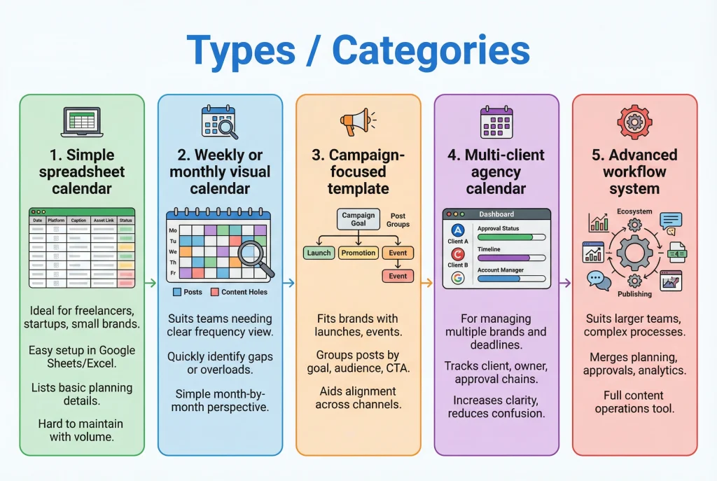 Types of Social Media Content Calendar