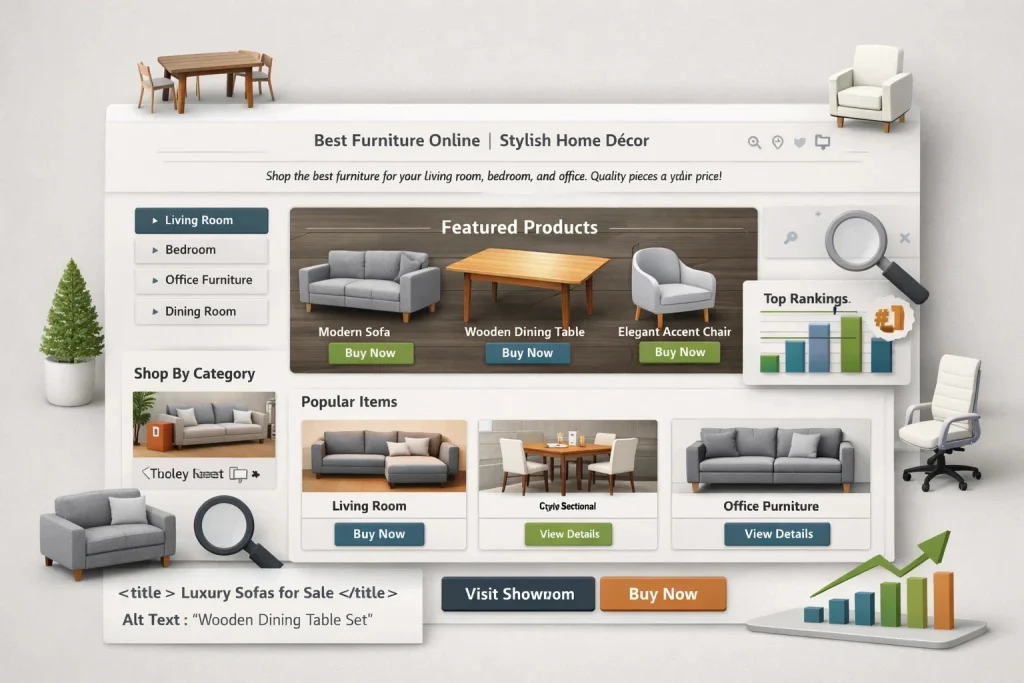 content structure for furniture brand website