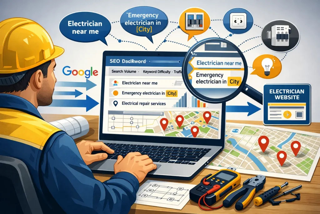 keyword research for electric service website