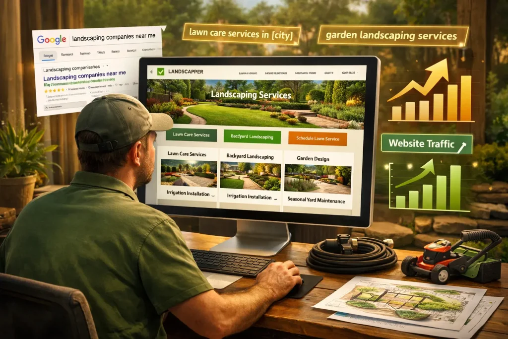 on page SEO for landscaping services