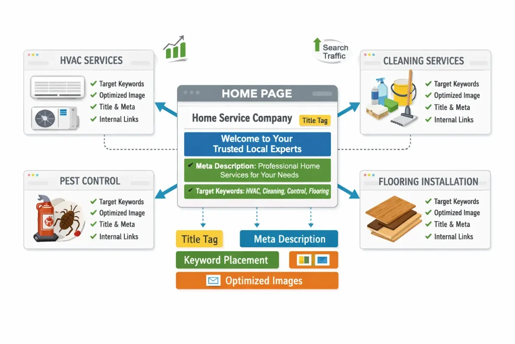 optimized on page structure for home service websites