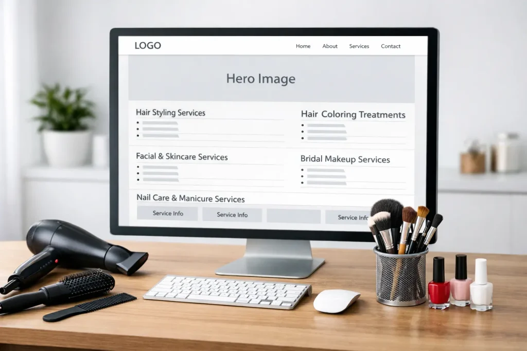 optimized page structure for beauty saloon websites