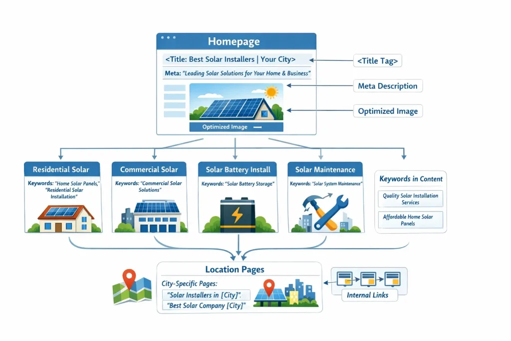 solar instlalation websites structure