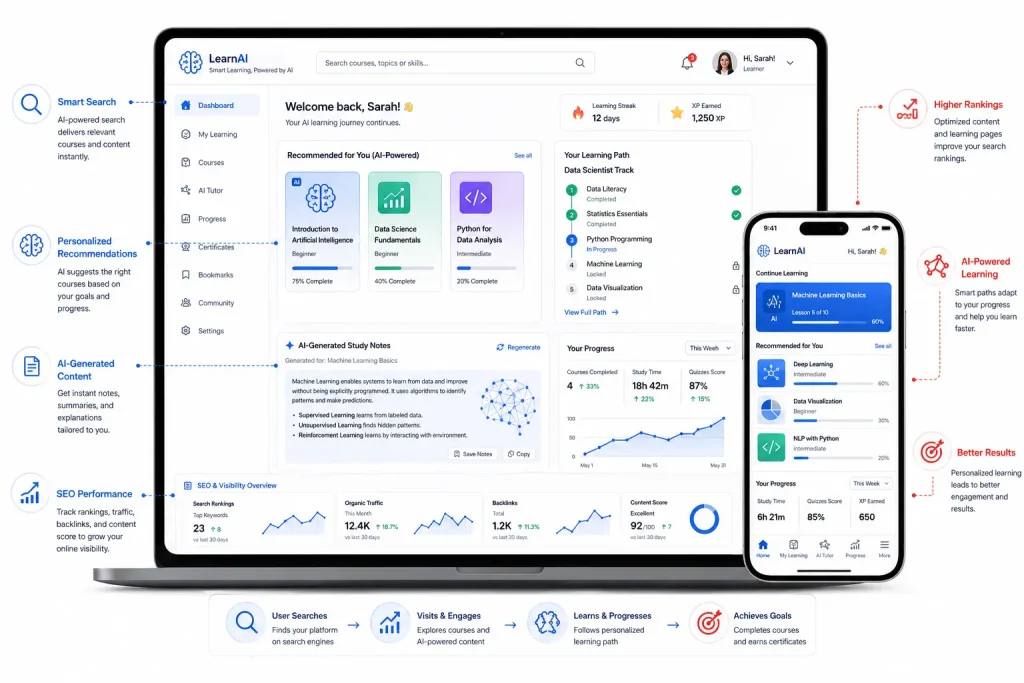 SEO for AI education platforms