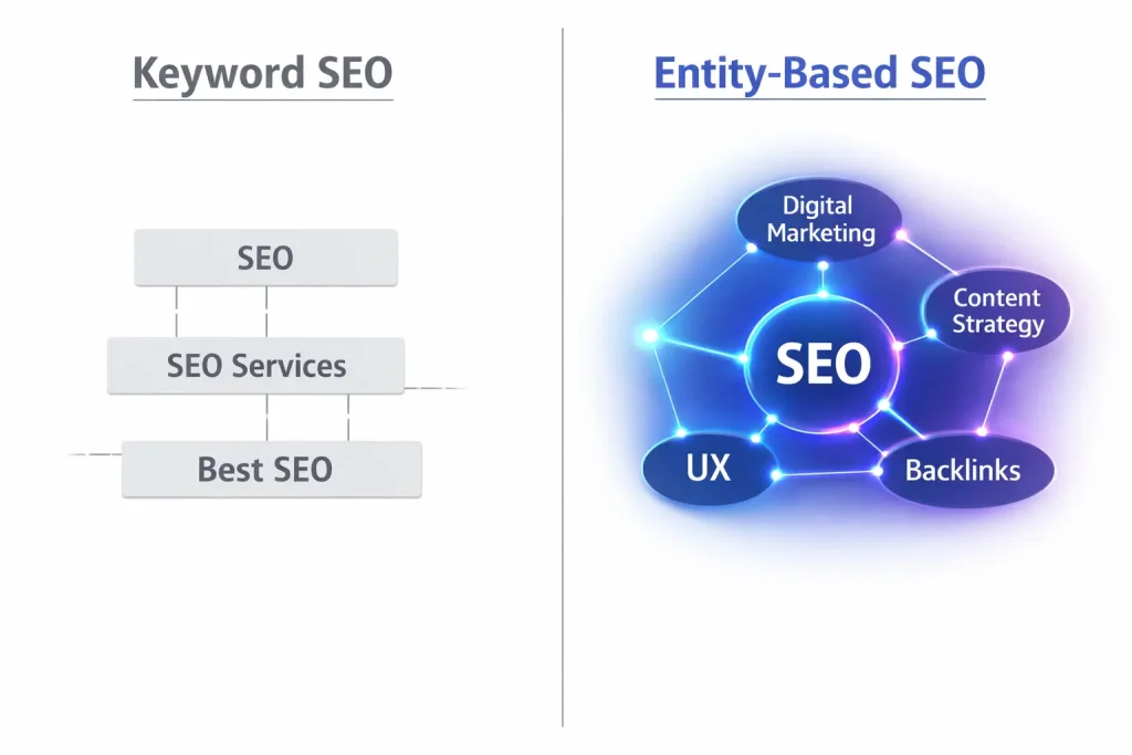 enitity vs only Keyword