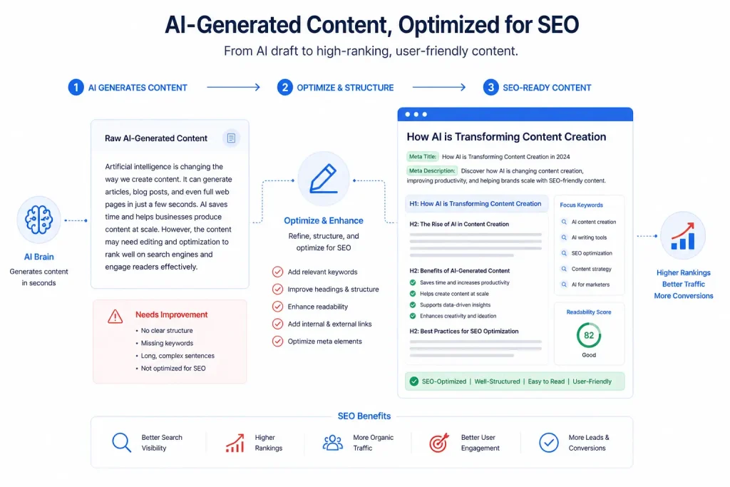 optimize AI generated contents for SERPs