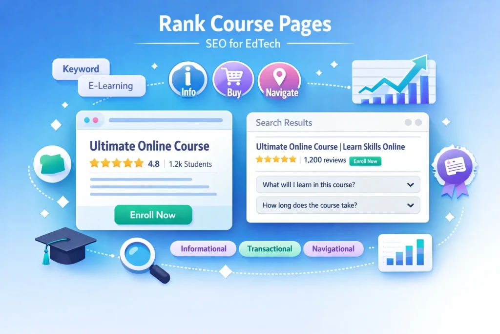 ranking course pages for edtech webstes