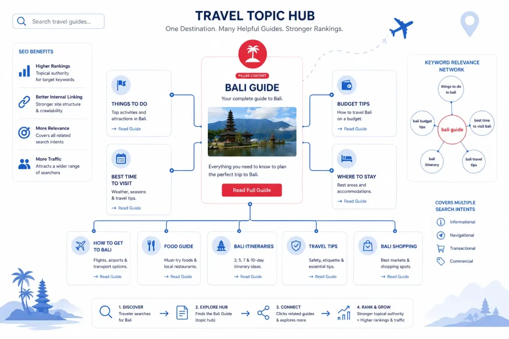 topic cluster for travel site