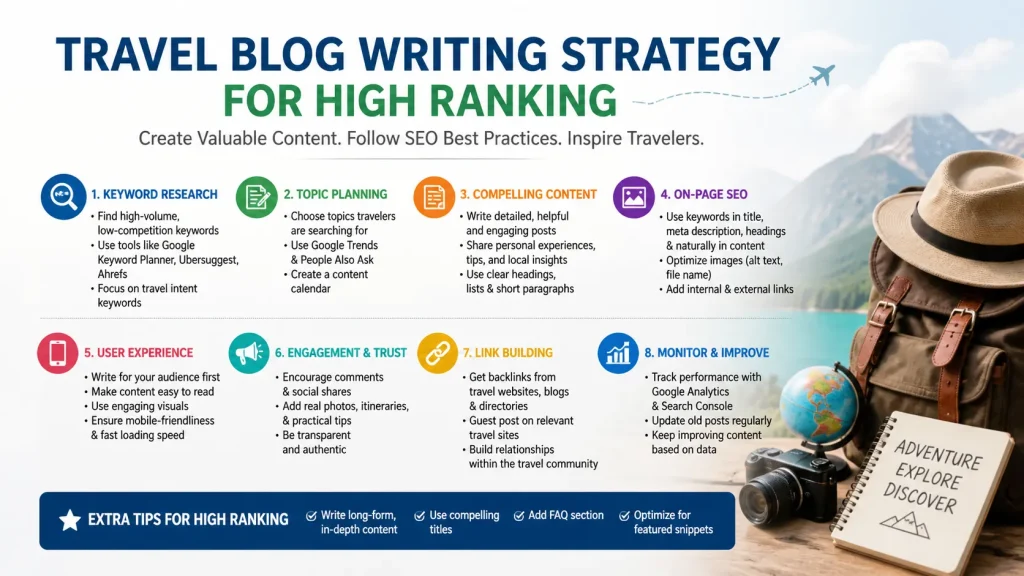 Travel Blog Writing Strategy for High Ranking